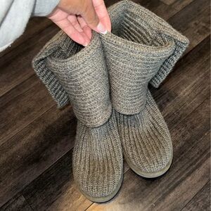 UGG Cardy Gray Knit Boots